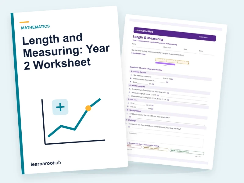 Length and Measuring: Year 2 Worksheet — printable / pdf cover