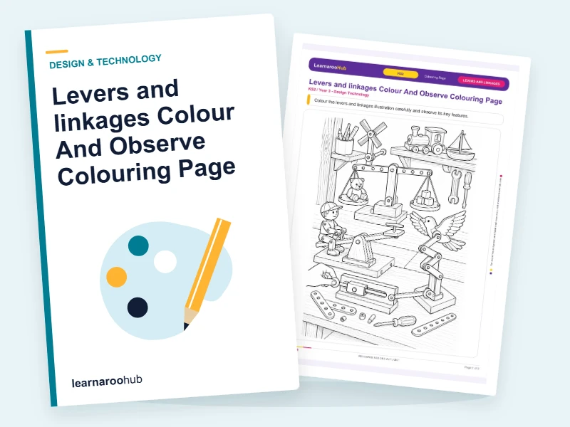 Levers and linkages Colour And Observe Colouring Page — colouring sheets cover