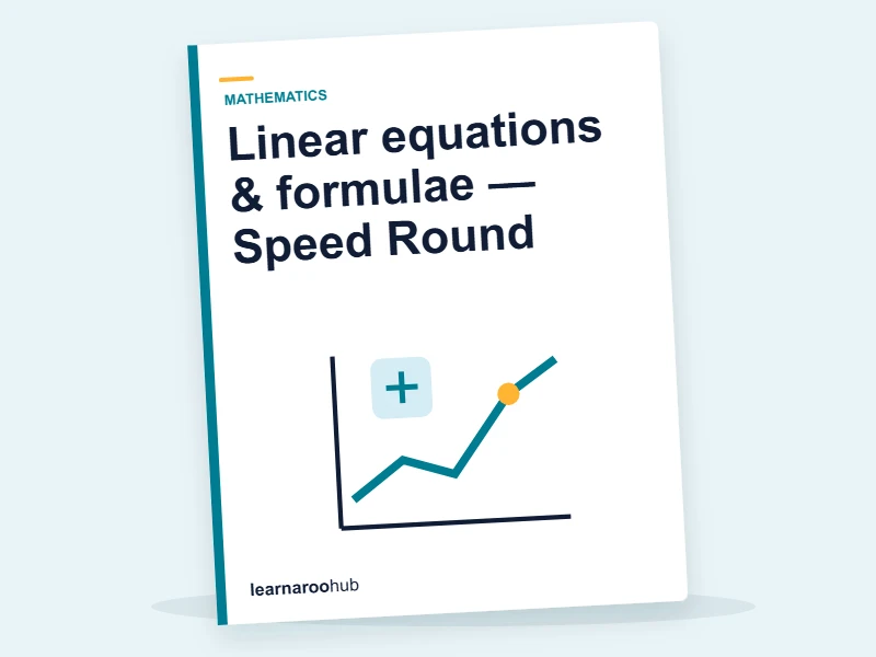 Linear equations & formulae — Speed Round — quiz cover
