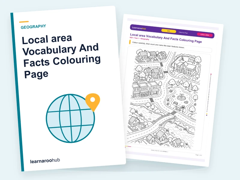 Local area Vocabulary And Facts Colouring Page — colouring sheets cover