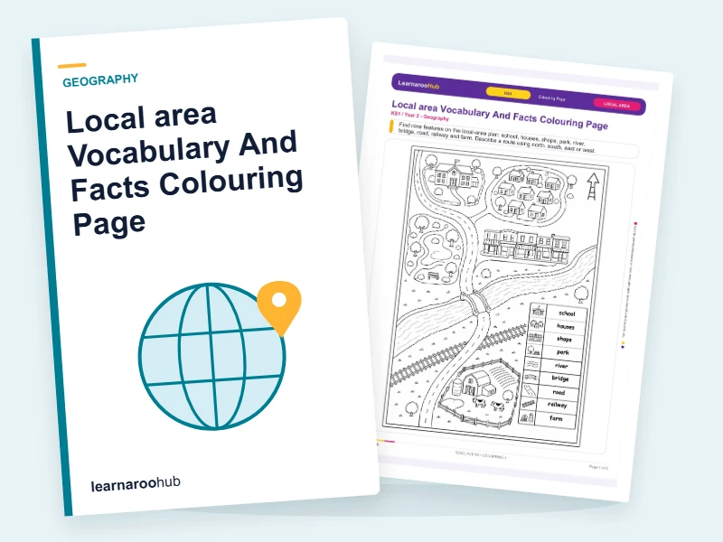 Local area Vocabulary And Facts Colouring Page — colouring sheets cover