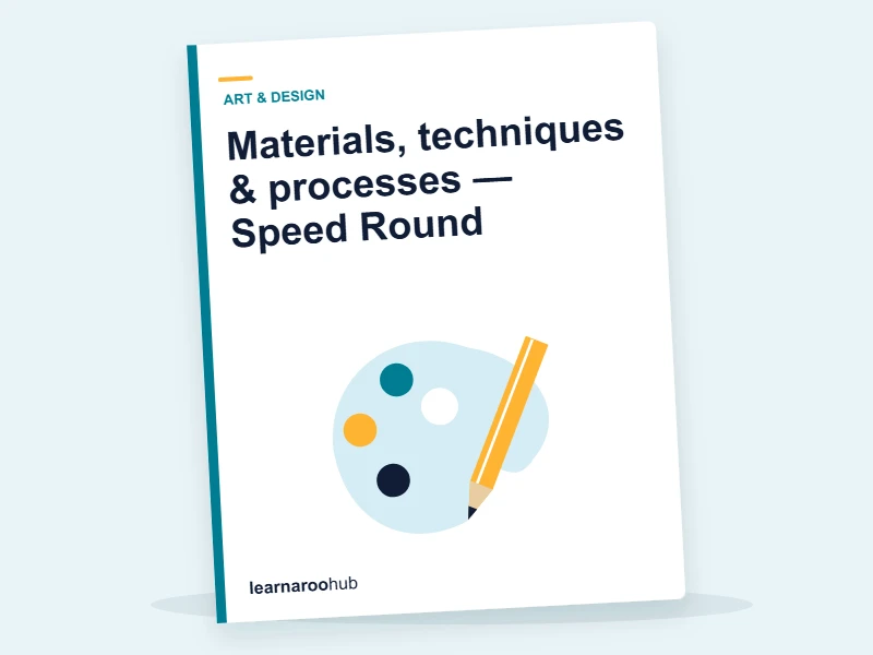 Materials, techniques & processes — Speed Round — quiz cover