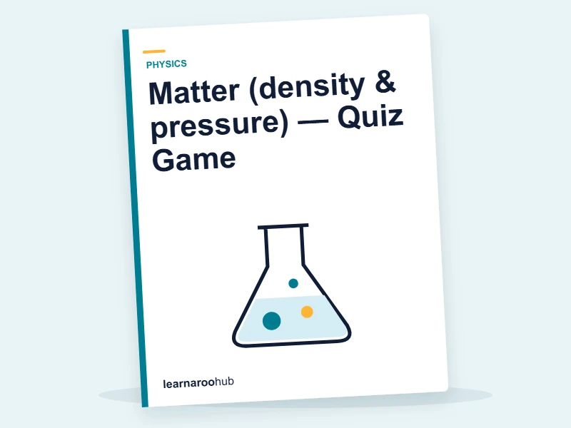 Matter (density & pressure) — Quiz Game — quiz cover
