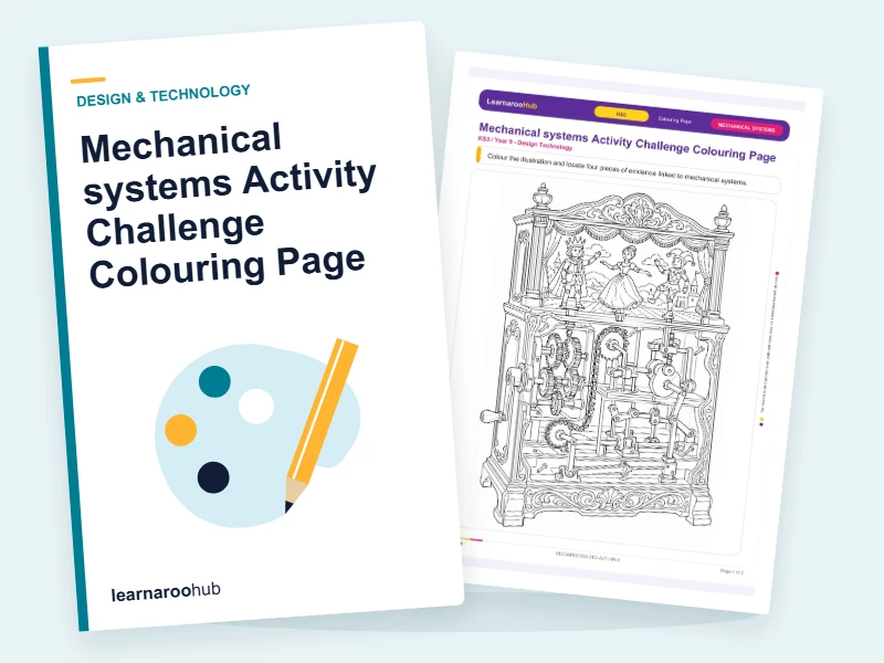Mechanical systems Activity Challenge Colouring Page — colouring sheets cover