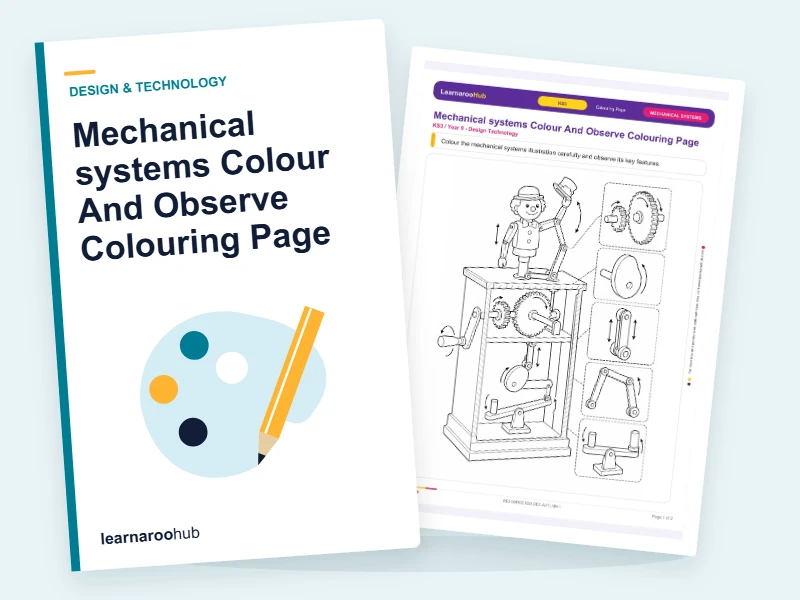 Mechanical systems Colour And Observe Colouring Page — colouring sheets cover