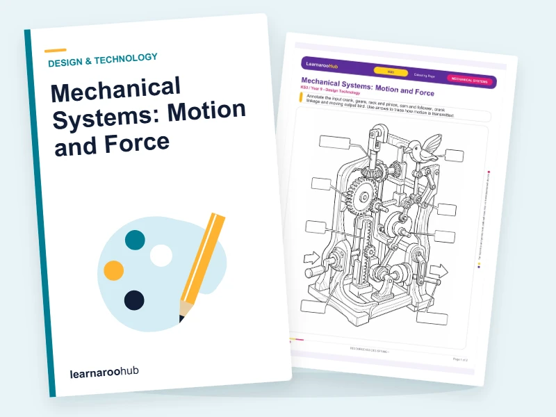 Mechanical Systems: Motion and Force — colouring sheets cover