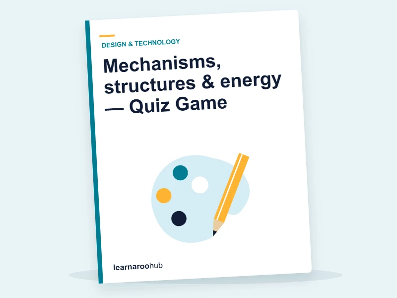 Mechanisms, structures & energy — Quiz Game — quiz cover