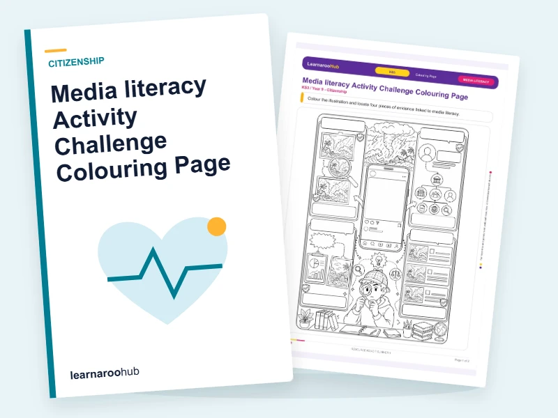 Media literacy Activity Challenge Colouring Page — colouring sheets cover