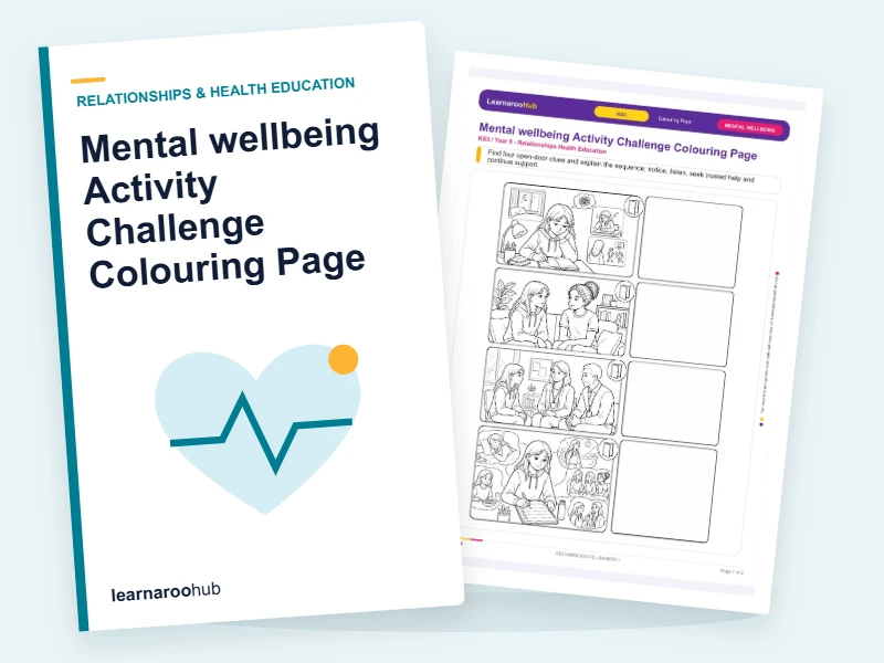 Mental wellbeing Activity Challenge Colouring Page — colouring sheets cover