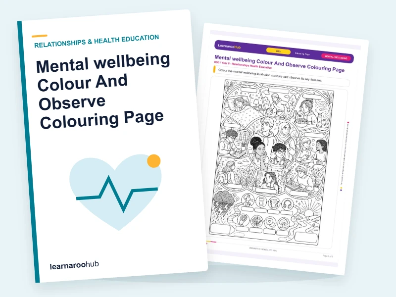 Mental wellbeing Colour And Observe Colouring Page — colouring sheets cover