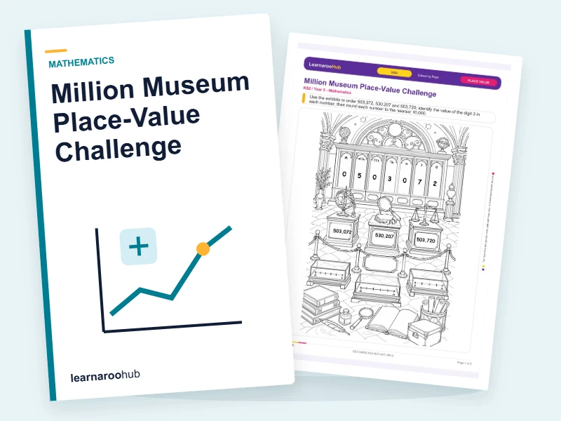 Million Museum Place-Value Challenge — colouring sheets cover