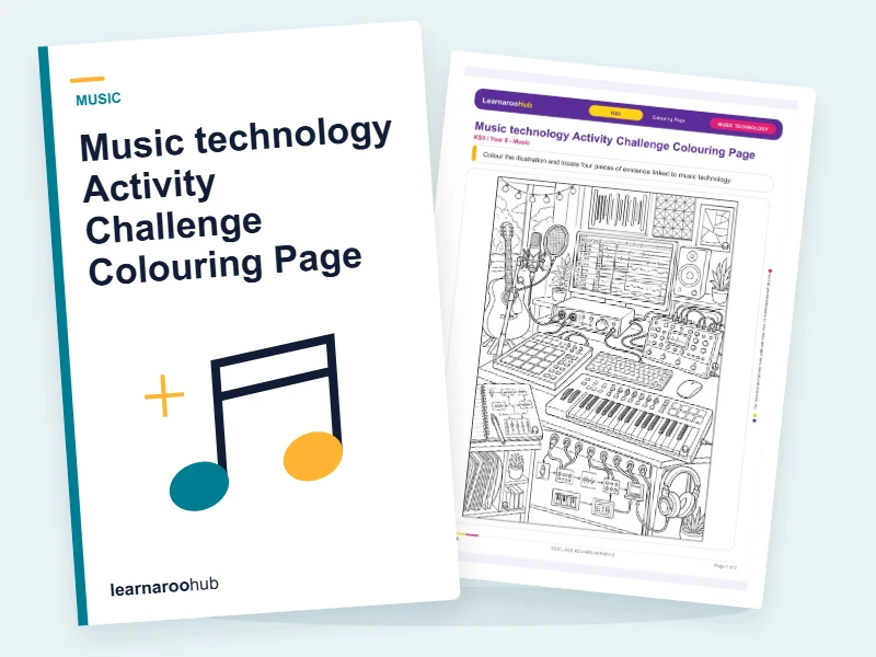 Music technology Activity Challenge Colouring Page — colouring sheets cover