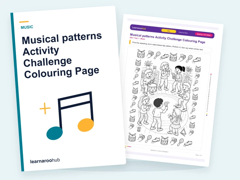 Musical patterns Activity Challenge Colouring Page — colouring sheets cover