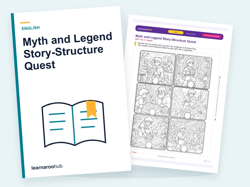 Myth and Legend Story-Structure Quest — colouring sheets cover