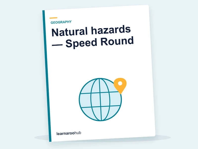 Natural hazards — Speed Round — quiz cover