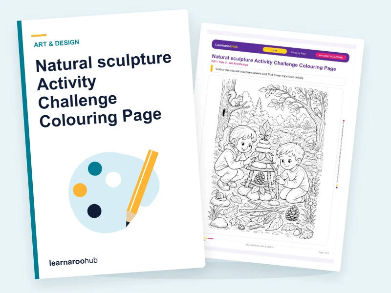 Natural sculpture Activity Challenge Colouring Page — colouring sheets cover