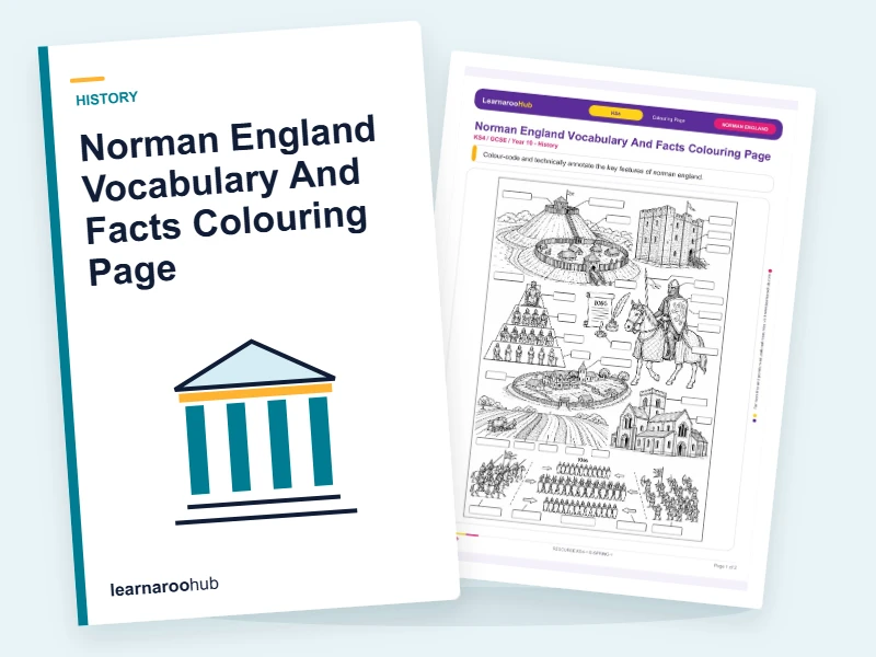 Norman England Vocabulary And Facts Colouring Page — colouring sheets cover