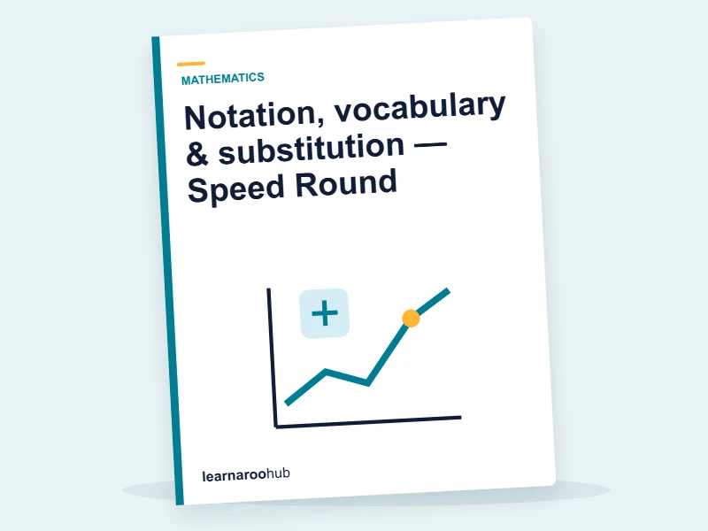 Notation, vocabulary & substitution — Speed Round — quiz cover