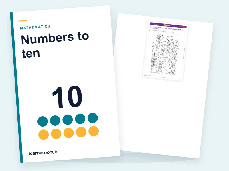 Numbers to ten Colour And Observe Colouring Page — colouring sheets cover