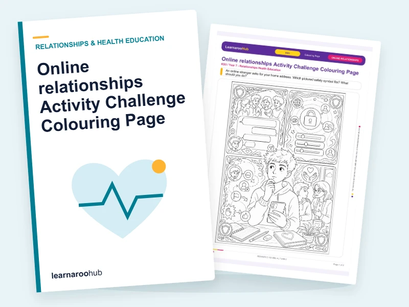 Online relationships Activity Challenge Colouring Page — colouring sheets cover
