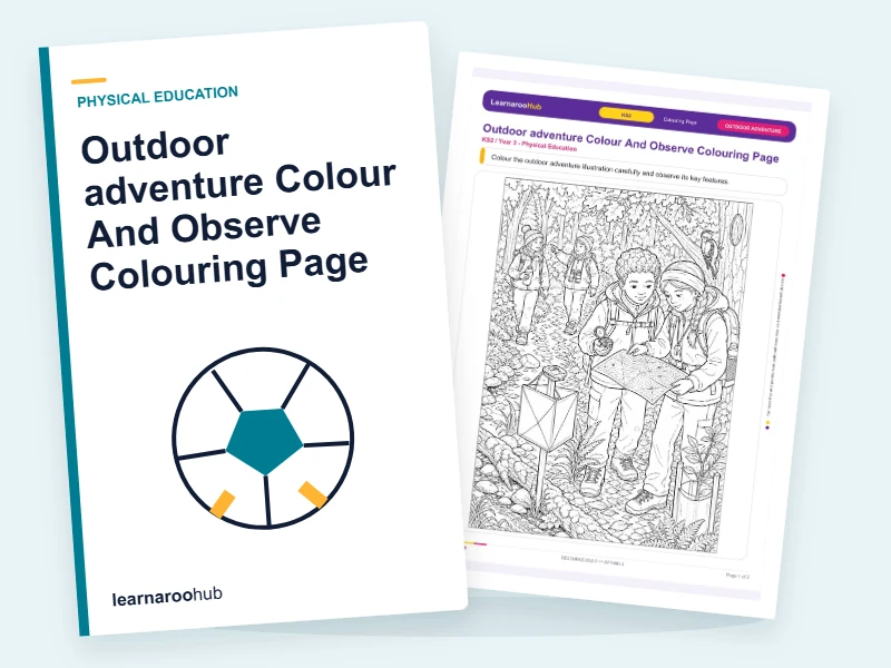 Outdoor adventure Colour And Observe Colouring Page — colouring sheets cover