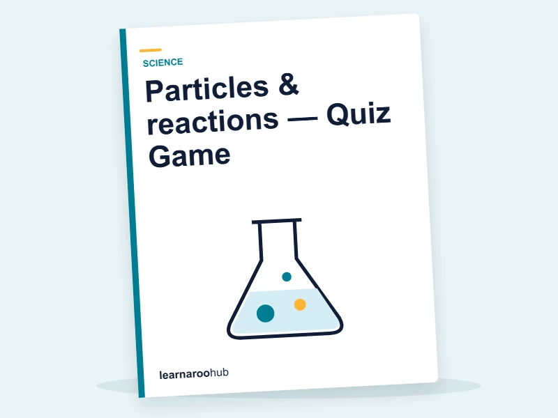 Particles & reactions — Quiz Game — quiz cover