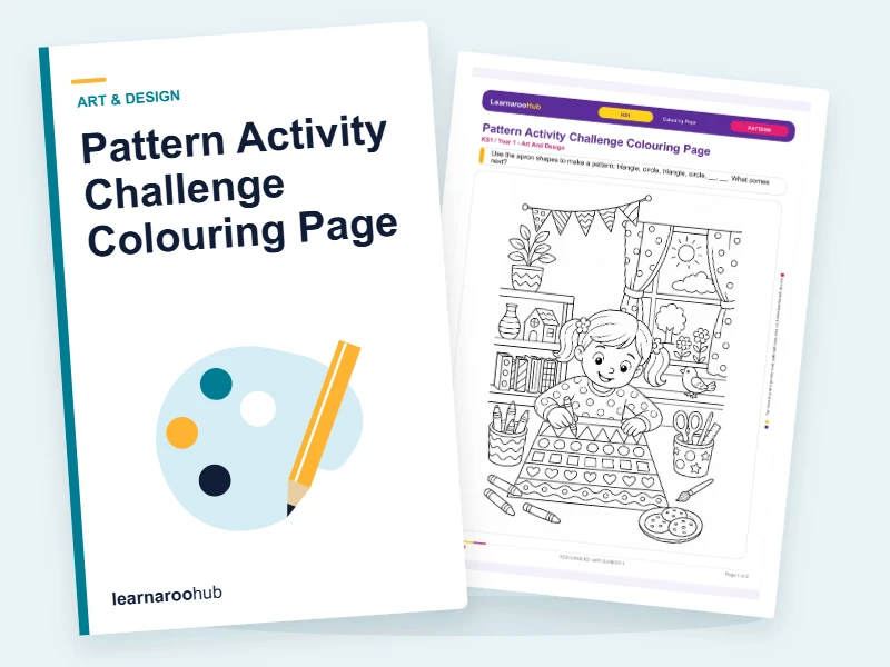 Pattern Activity Challenge Colouring Page — colouring sheets cover