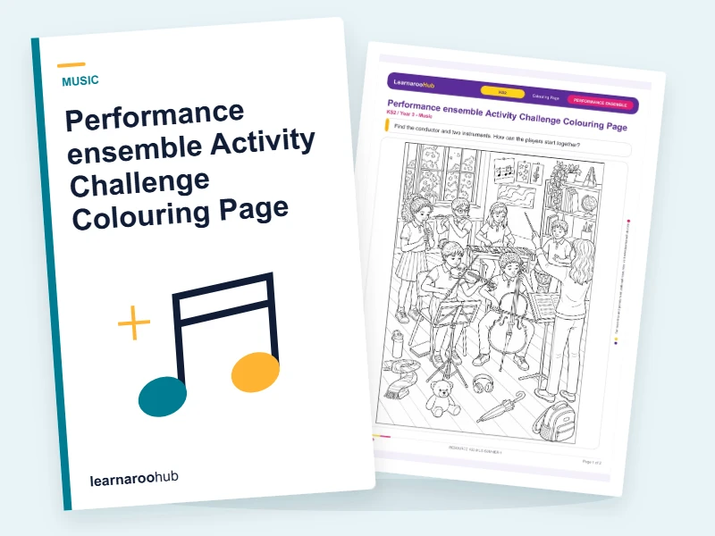 Performance ensemble Activity Challenge Colouring Page — colouring sheets cover