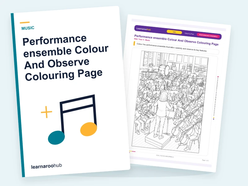 Performance ensemble Colour And Observe Colouring Page — colouring sheets cover