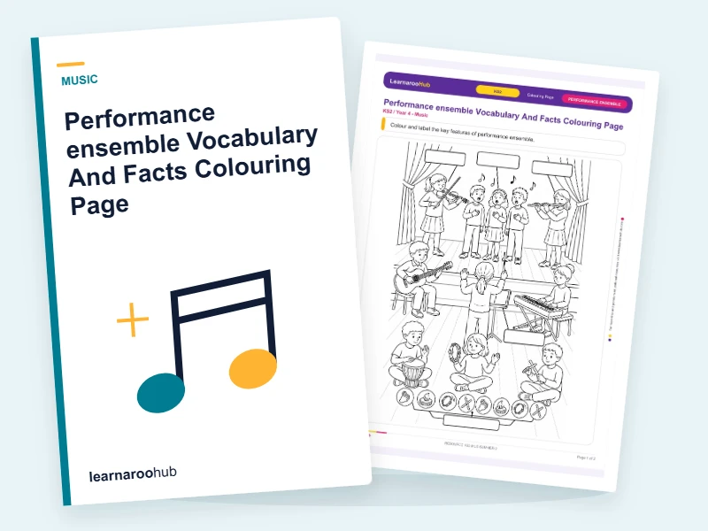 Performance ensemble Vocabulary And Facts Colouring Page — colouring sheets cover