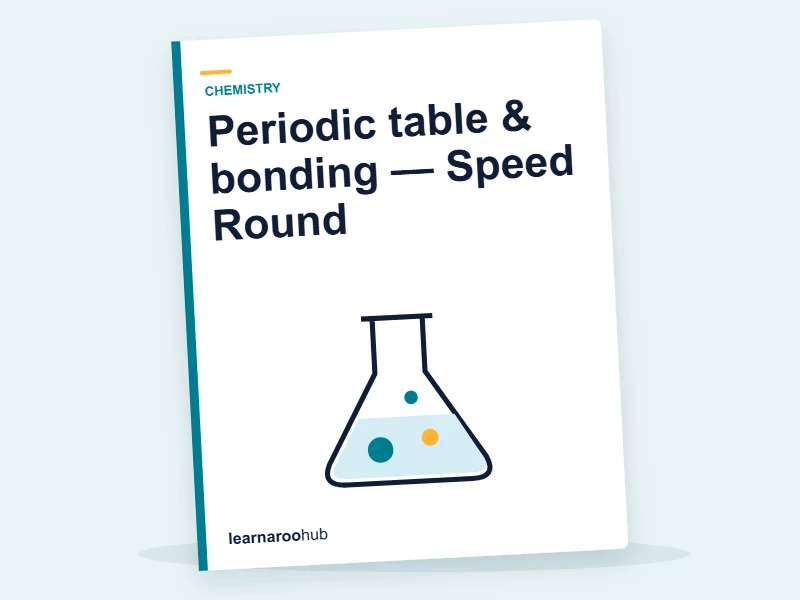 Periodic table & bonding — Speed Round — quiz cover