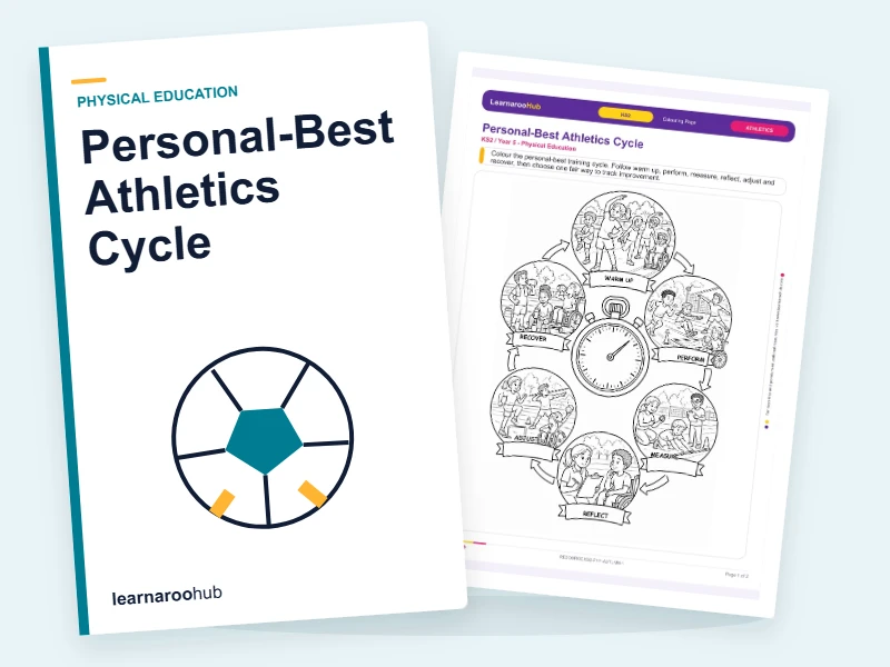 Personal-Best Athletics Cycle — colouring sheets cover
