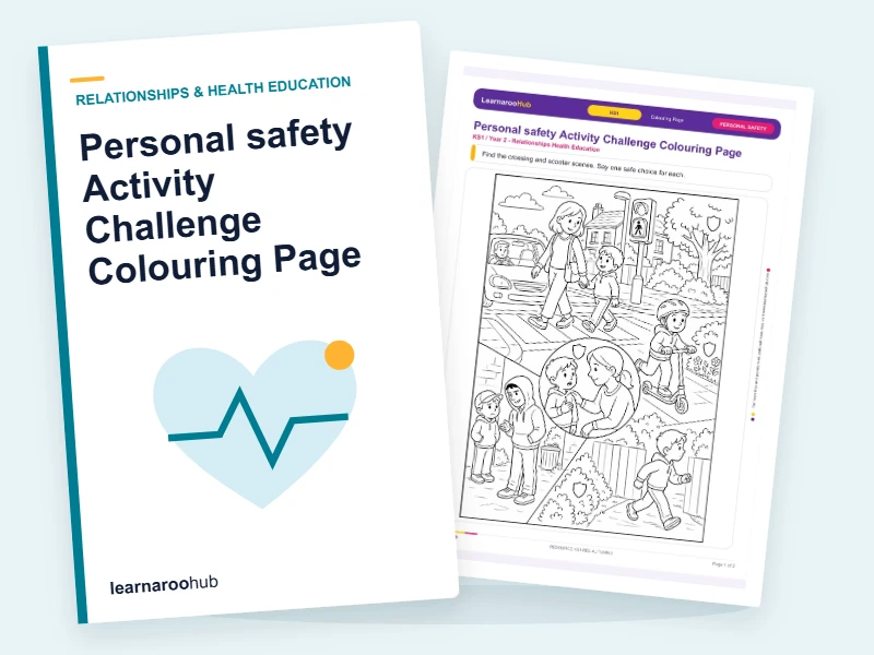 Personal safety Activity Challenge Colouring Page — colouring sheets cover