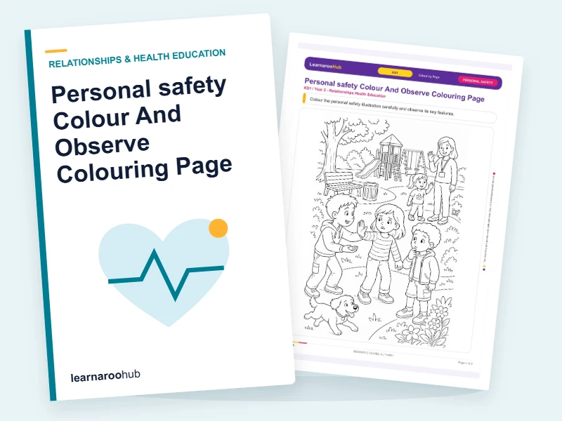 Personal safety Colour And Observe Colouring Page — colouring sheets cover