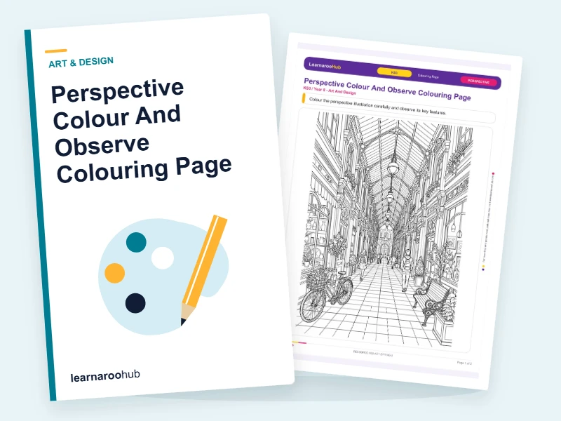 Perspective Colour And Observe Colouring Page — colouring sheets cover