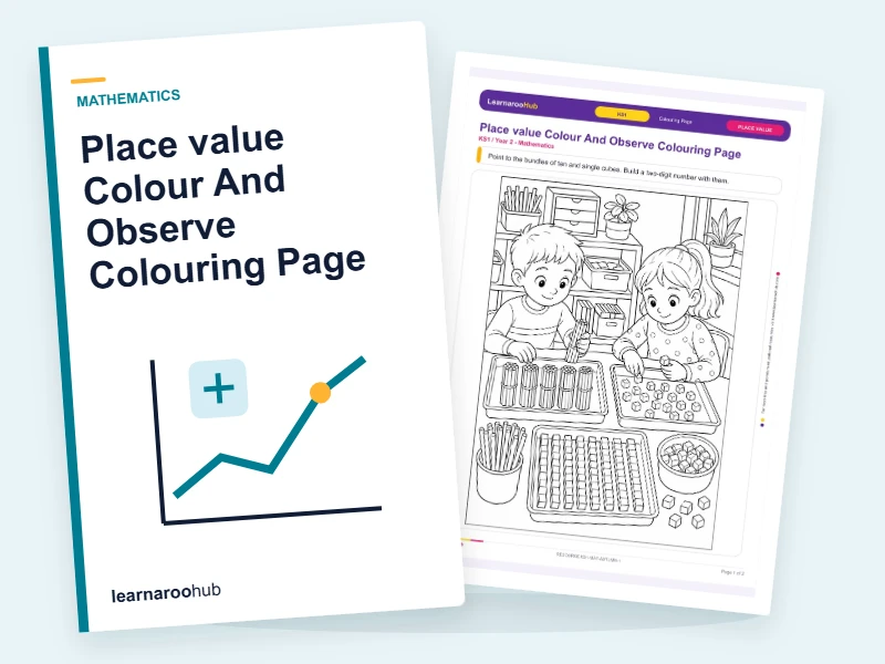 Place value Colour And Observe Colouring Page — colouring sheets cover
