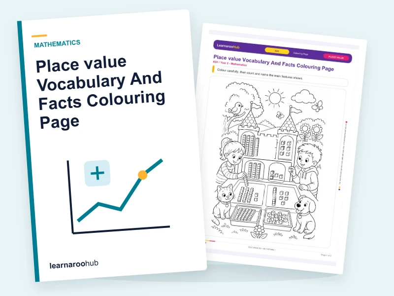 Place value Vocabulary And Facts Colouring Page — colouring sheets cover