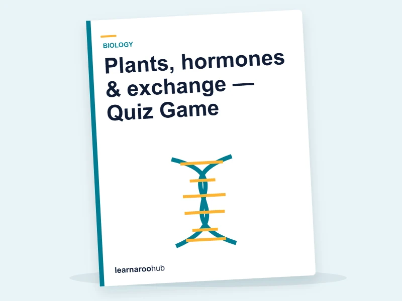 Plants, hormones & exchange — Quiz Game — quiz cover