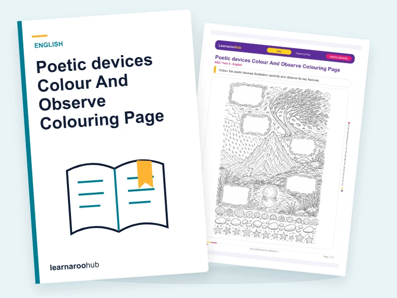 Poetic devices Colour And Observe Colouring Page — colouring sheets cover