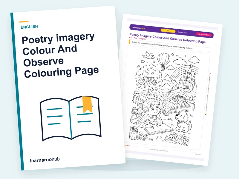 Poetry imagery Colour And Observe Colouring Page — colouring sheets cover