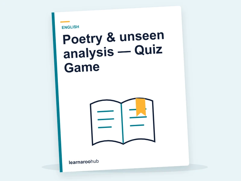 Poetry & unseen analysis — Quiz Game — quiz cover