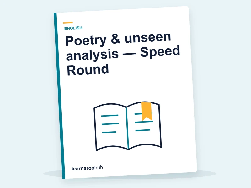 Poetry & unseen analysis — Speed Round — quiz cover