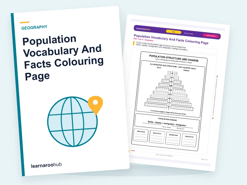 Population Vocabulary And Facts Colouring Page — colouring sheets cover