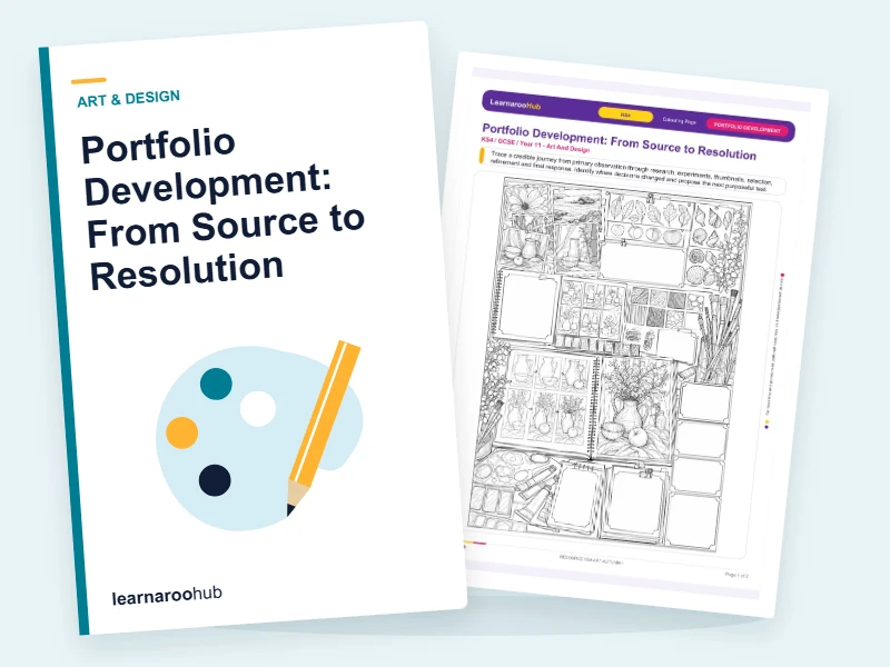 Portfolio Development: From Source to Resolution — colouring sheets cover