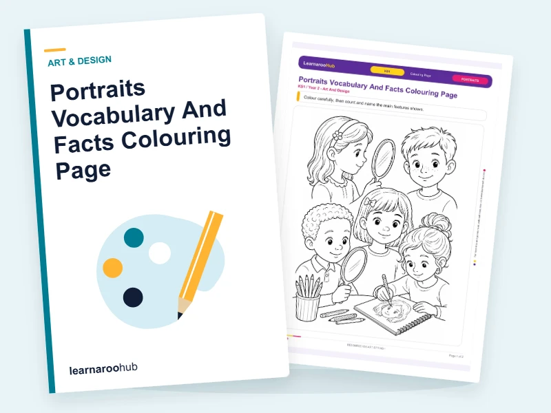 Portraits Vocabulary And Facts Colouring Page — colouring sheets cover