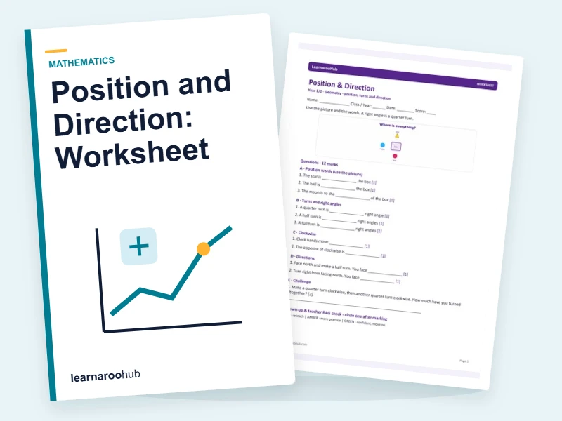 Position and Direction: Worksheet — printable / pdf cover