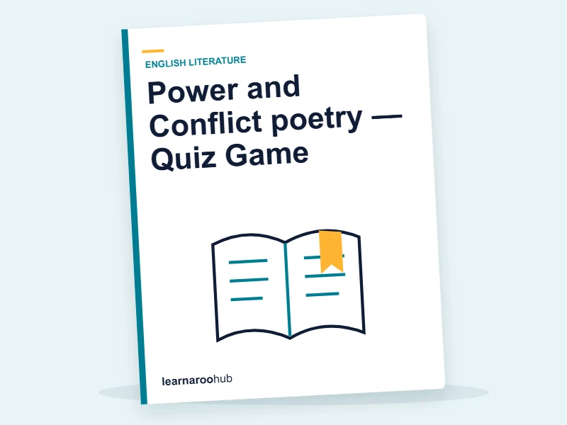 Power and Conflict poetry — Quiz Game — quiz cover