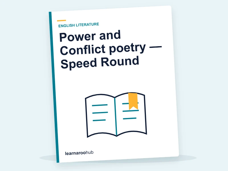 Power and Conflict poetry — Speed Round — quiz cover