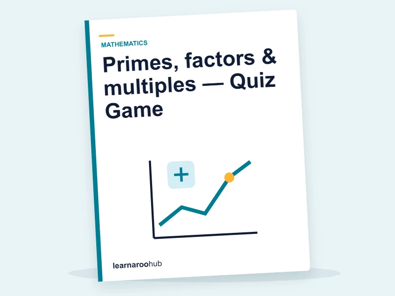 Primes, factors & multiples — Quiz Game — quiz cover