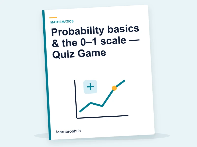 Probability basics & the 0–1 scale — Quiz Game — quiz cover
